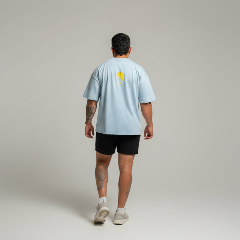 Polera OVERSIZE celeste